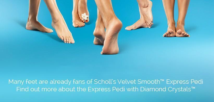 Scholl velvet smooth express pedi deals diamond portable electronic foot file