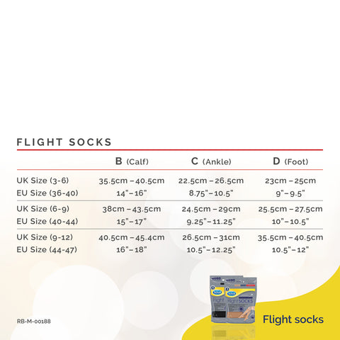 Scholl Adult Size M6-9/W8-10 Flight Socks - Black<!-- -->